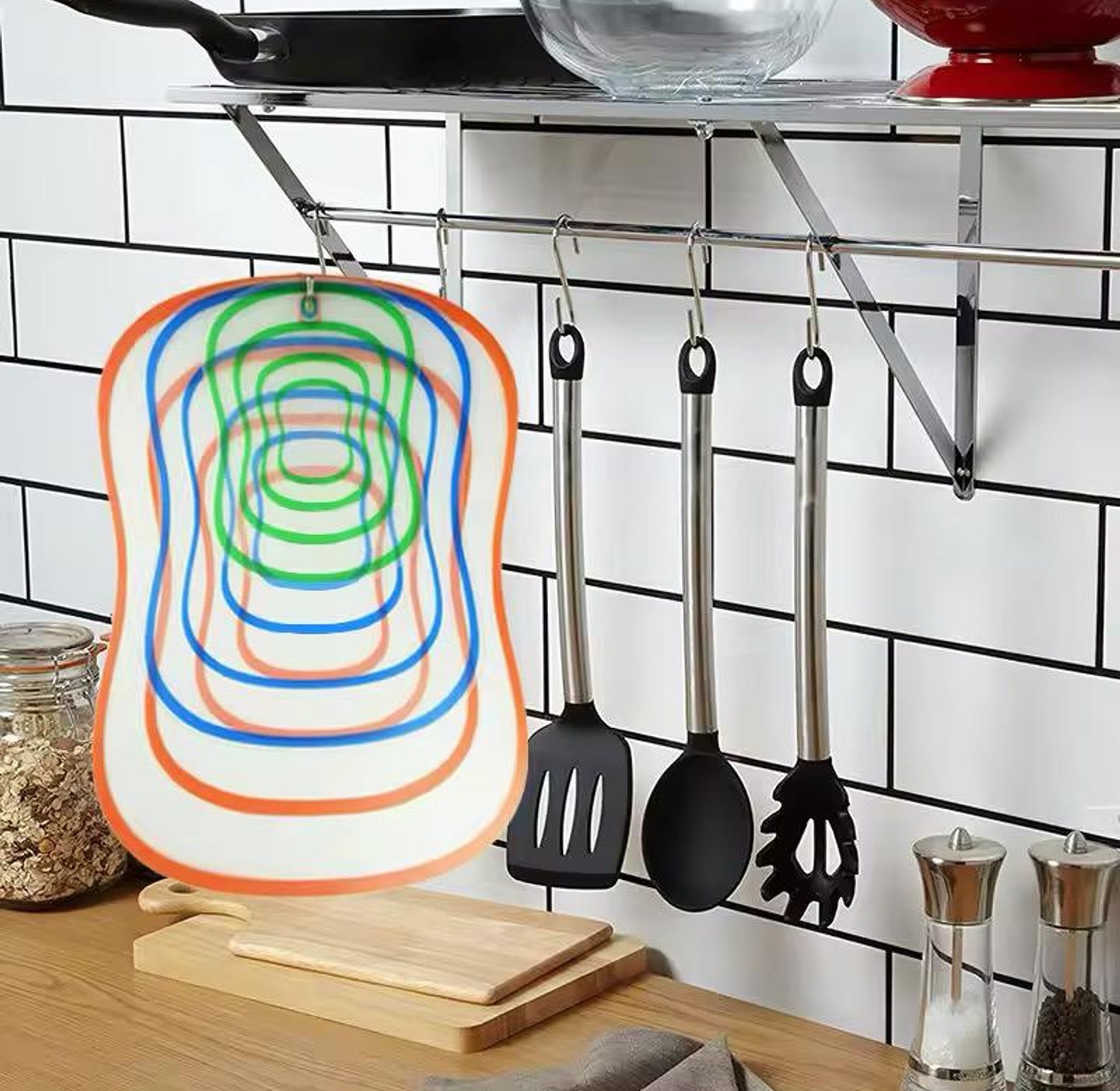 4-Piece Non-Slip Flexible Cutting Board Set image