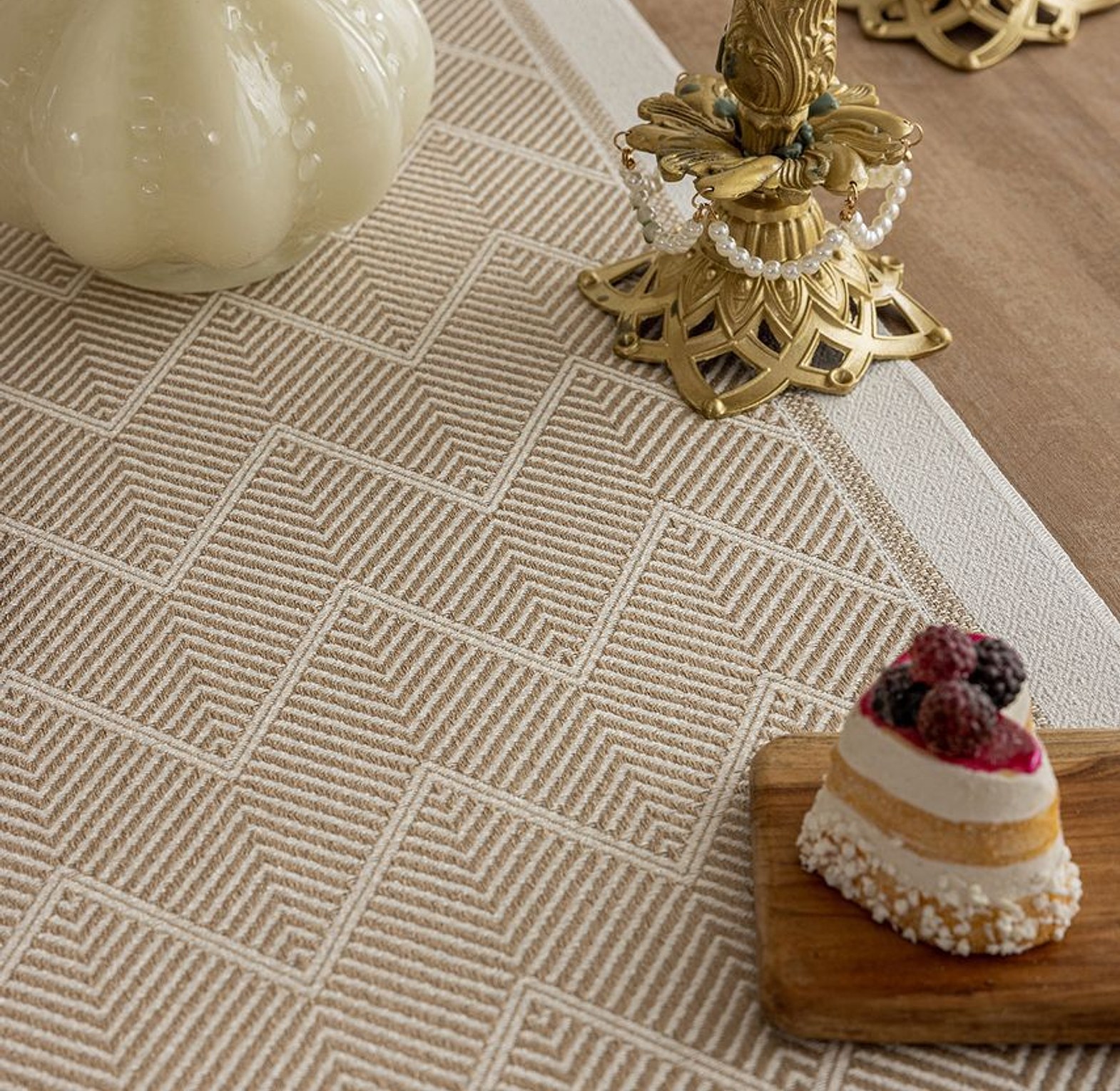 Premium Elegant Table Runner (35 × 240 cm) – Luxe Dining Décor image