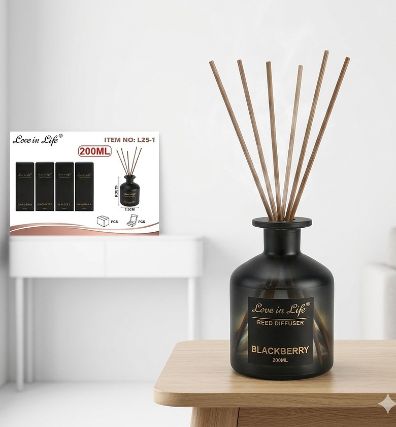 Reed Diffuser Home Air Freshener 200ml Love in Life Luxury Room Fragrance for Living Room, Office & Airbnb image