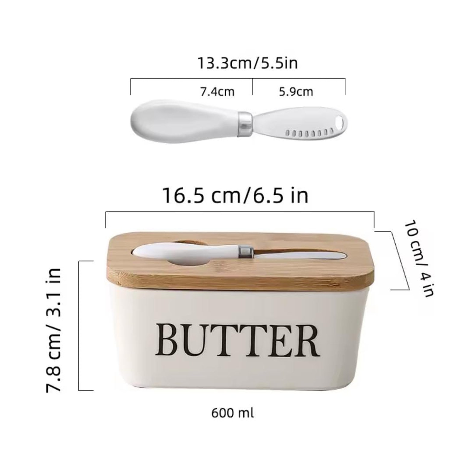 Butter Dish and Storage Box With a Butter Knife image