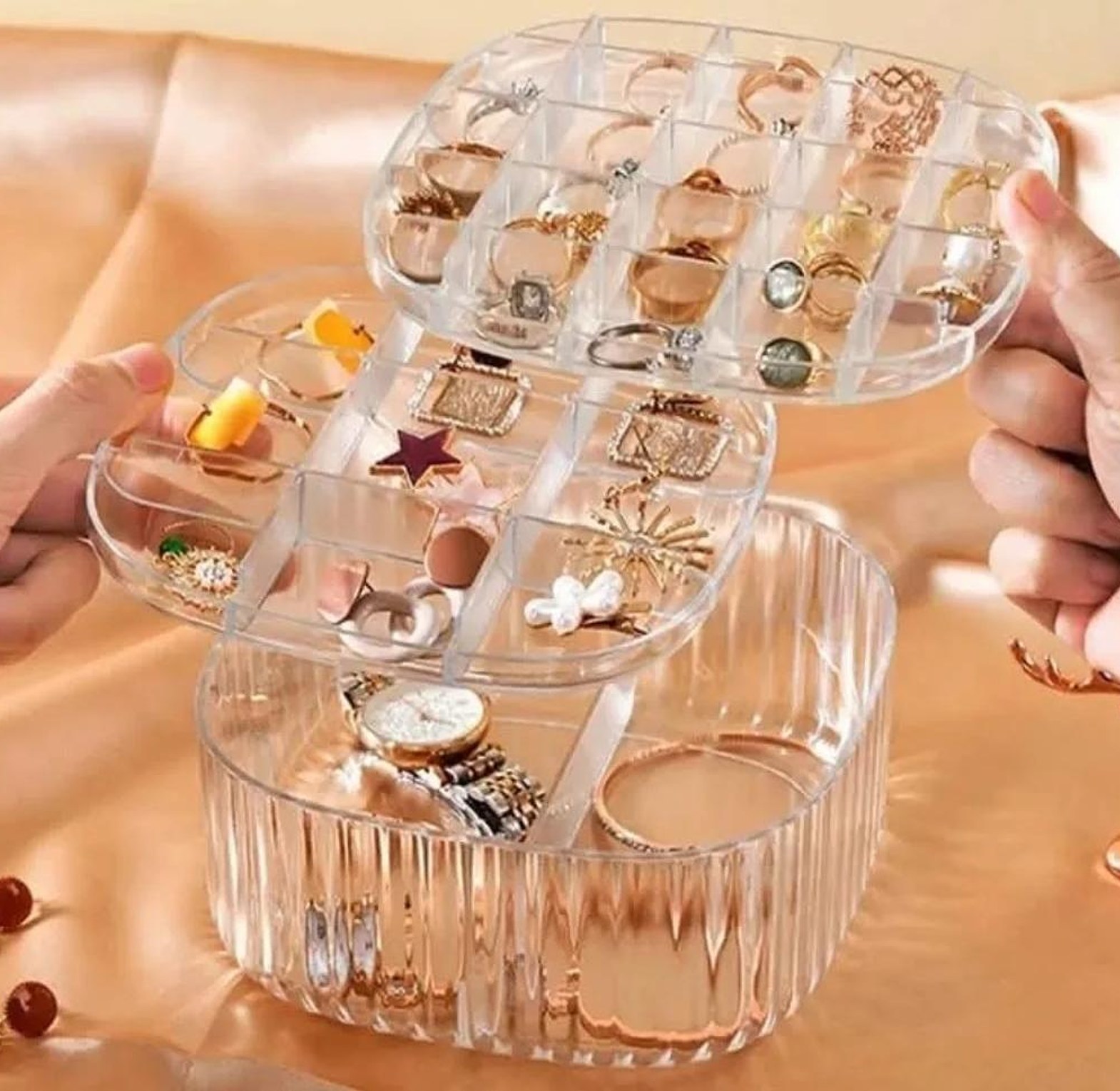 Classic Stackable Jewellery Organizer Box with Cufflink Compartments image