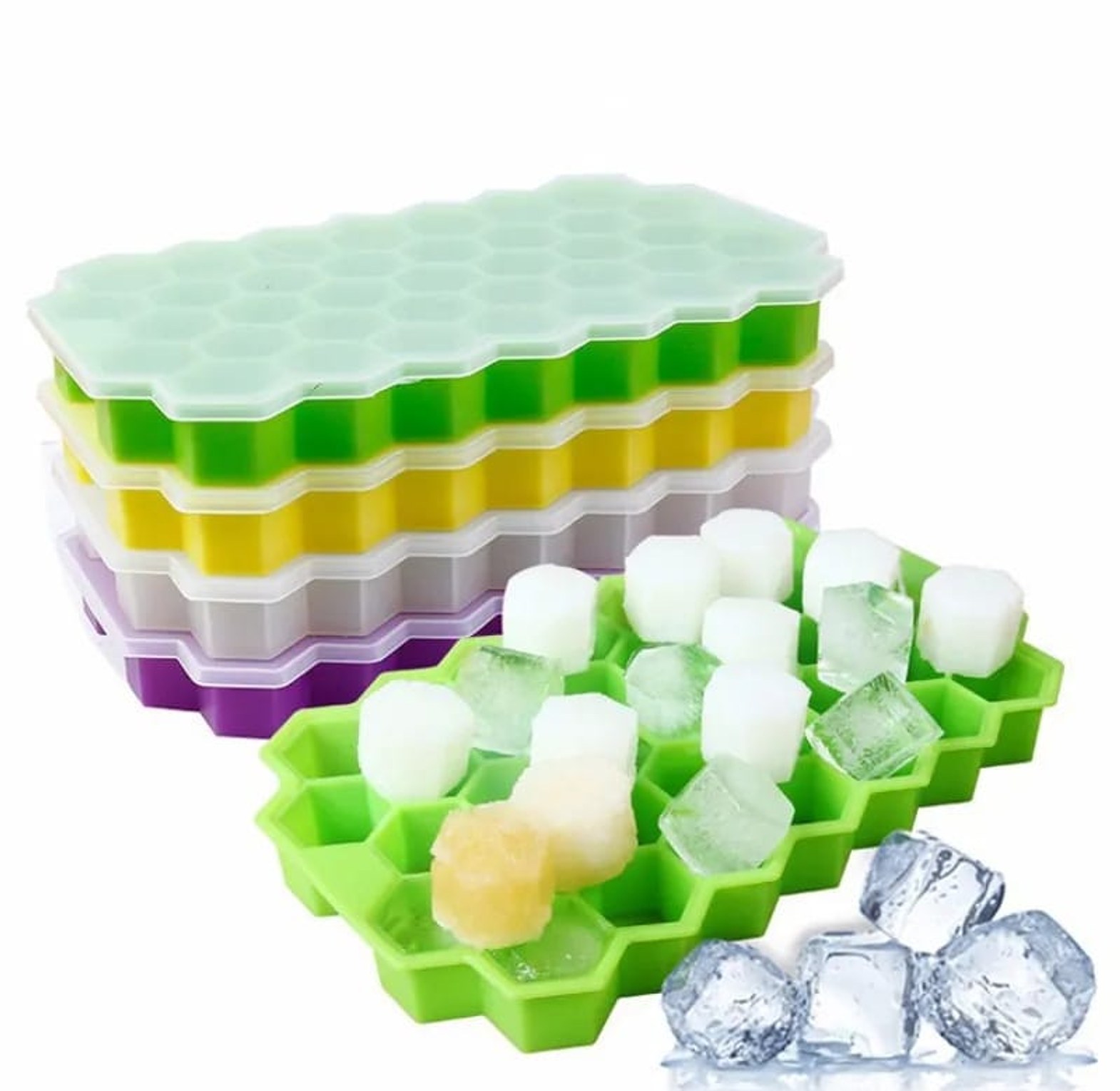 Reusable honeycomb silicone ice cube mould image
