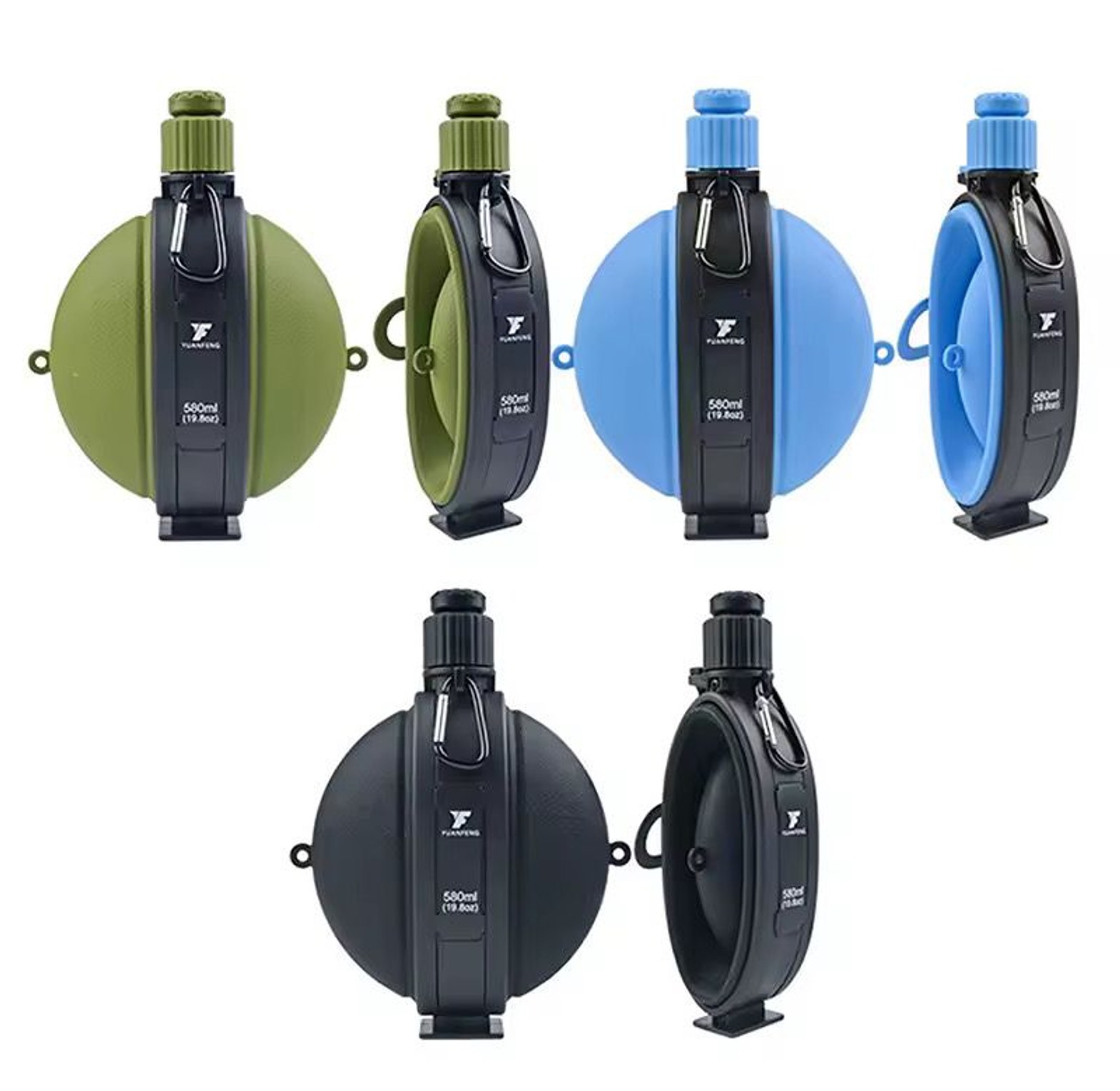 Foldable Silicone Water Bottle with Compass image