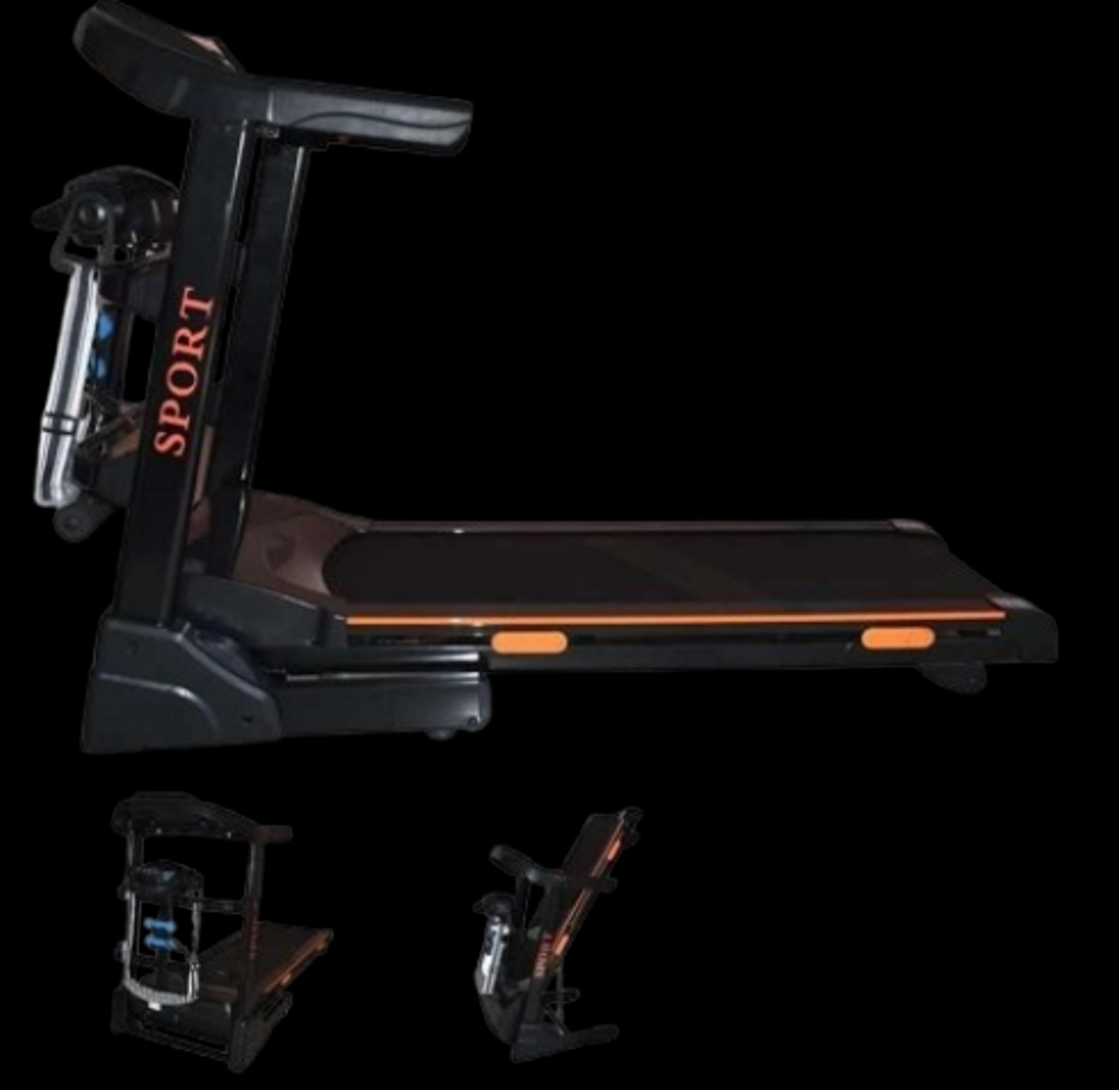 Home Gym/ Commercial Electric Auto Incline Treadmill Fitness Equipment With Free Dumbbells And Massager Belt image
