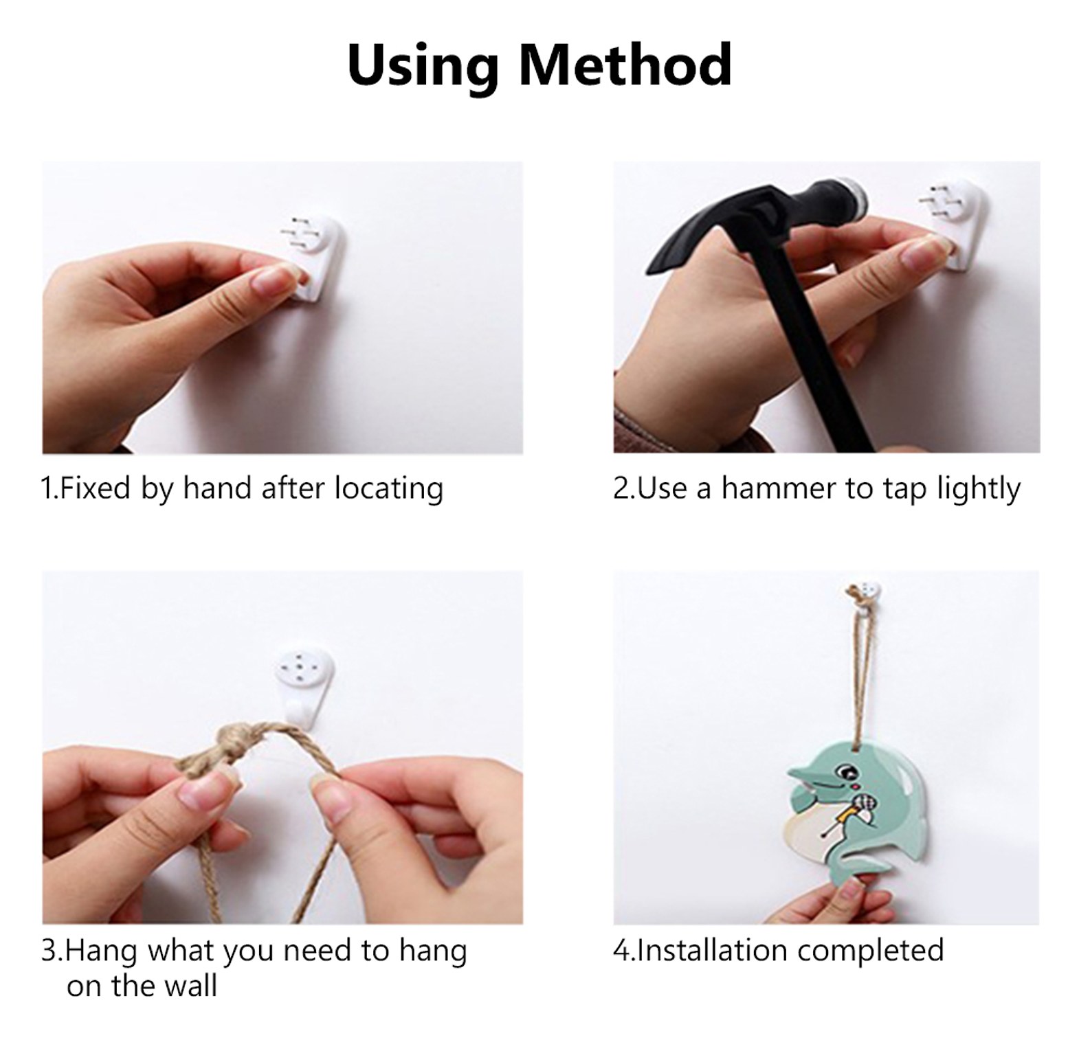 5pc Picture Hangers Hooks, Wall Hooks for Frames Clocks image
