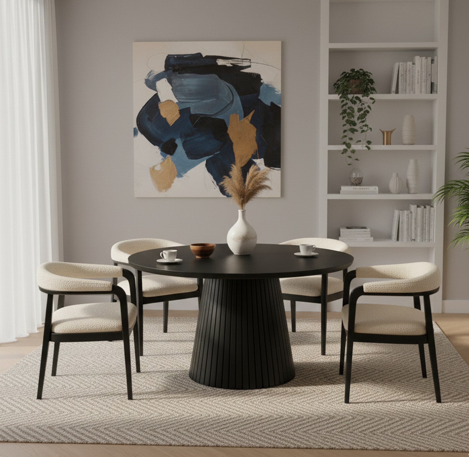 Round Fluted Dining Set image