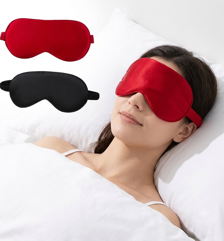 Silk Sleep Mask 100% Blackout Soft Eye Blindfold for Sleeping & Travel - Comfortable Night Eyemask image