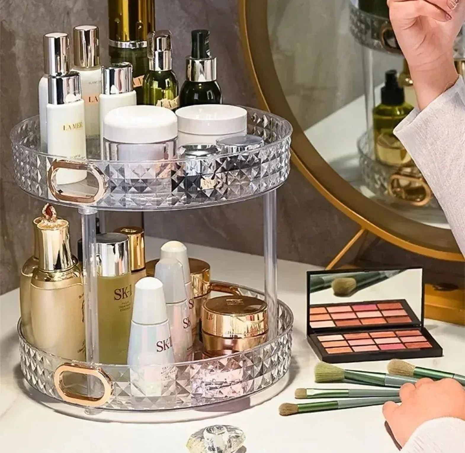 Diamond Acrylic Rotating Cosmetic Organizer image