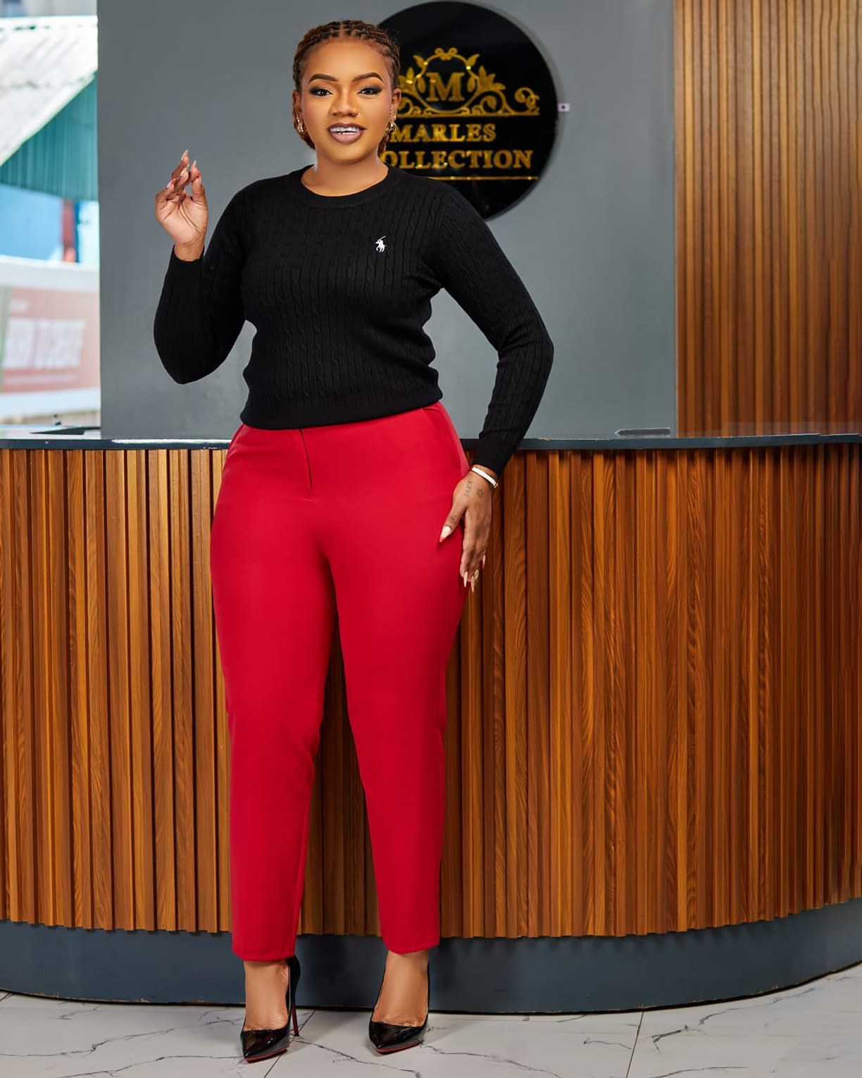 Bold Red Women’s Trousers image