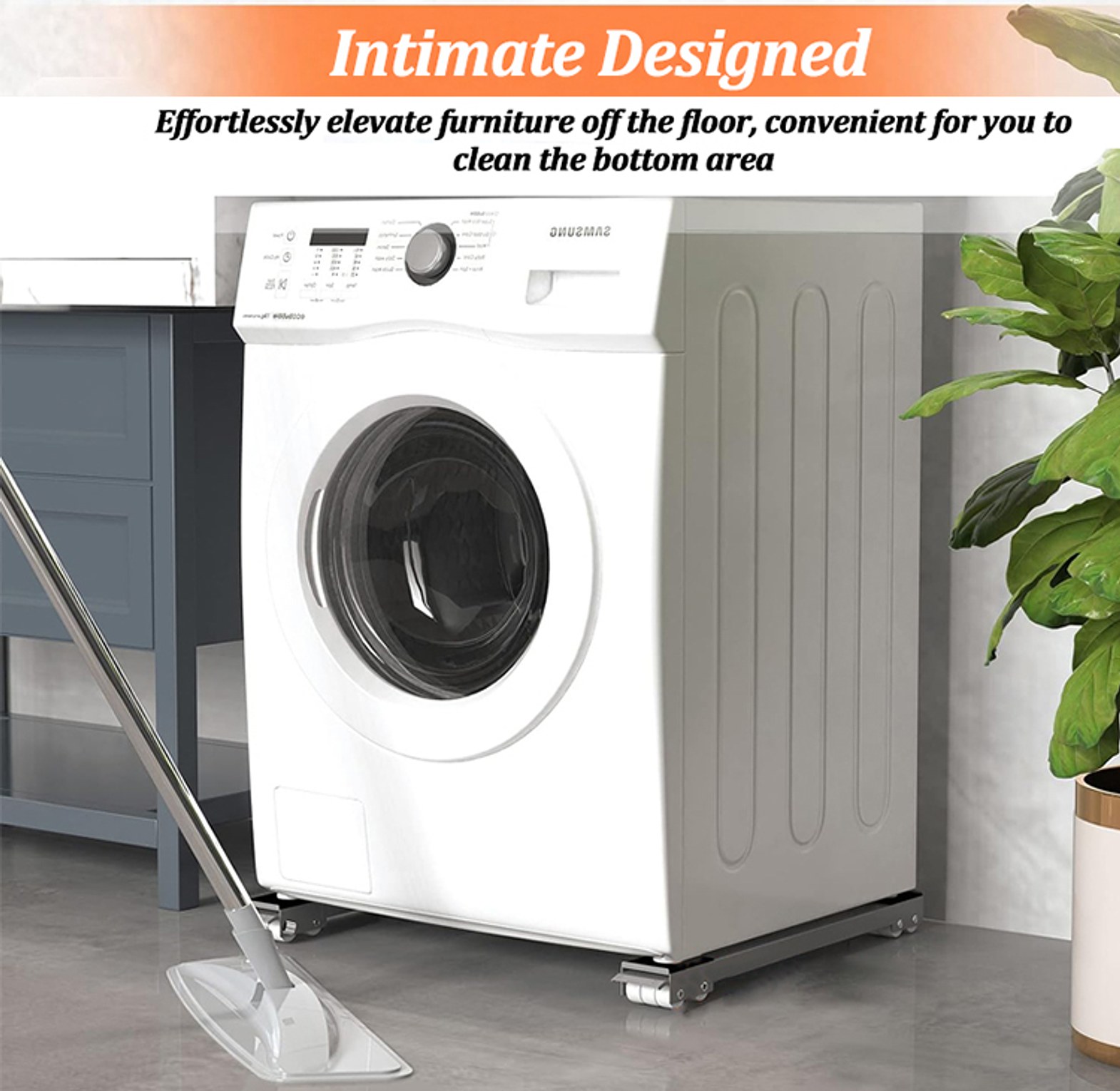 Washing Machine Stand With Wheels image