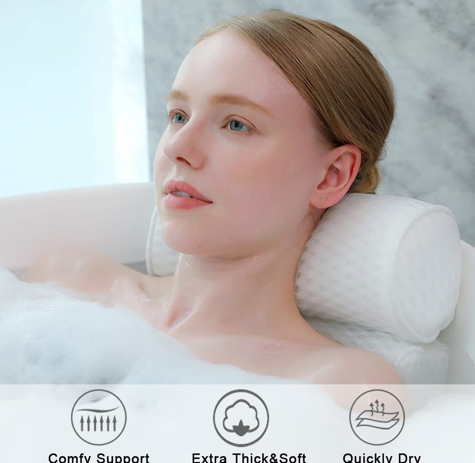 Anti-Slip Suction Cup Bathtub Pillow image