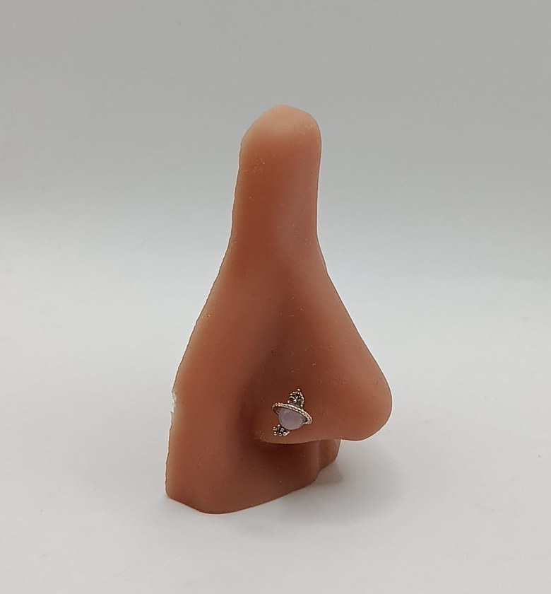 Silver Saturn Planet Nose Ring image