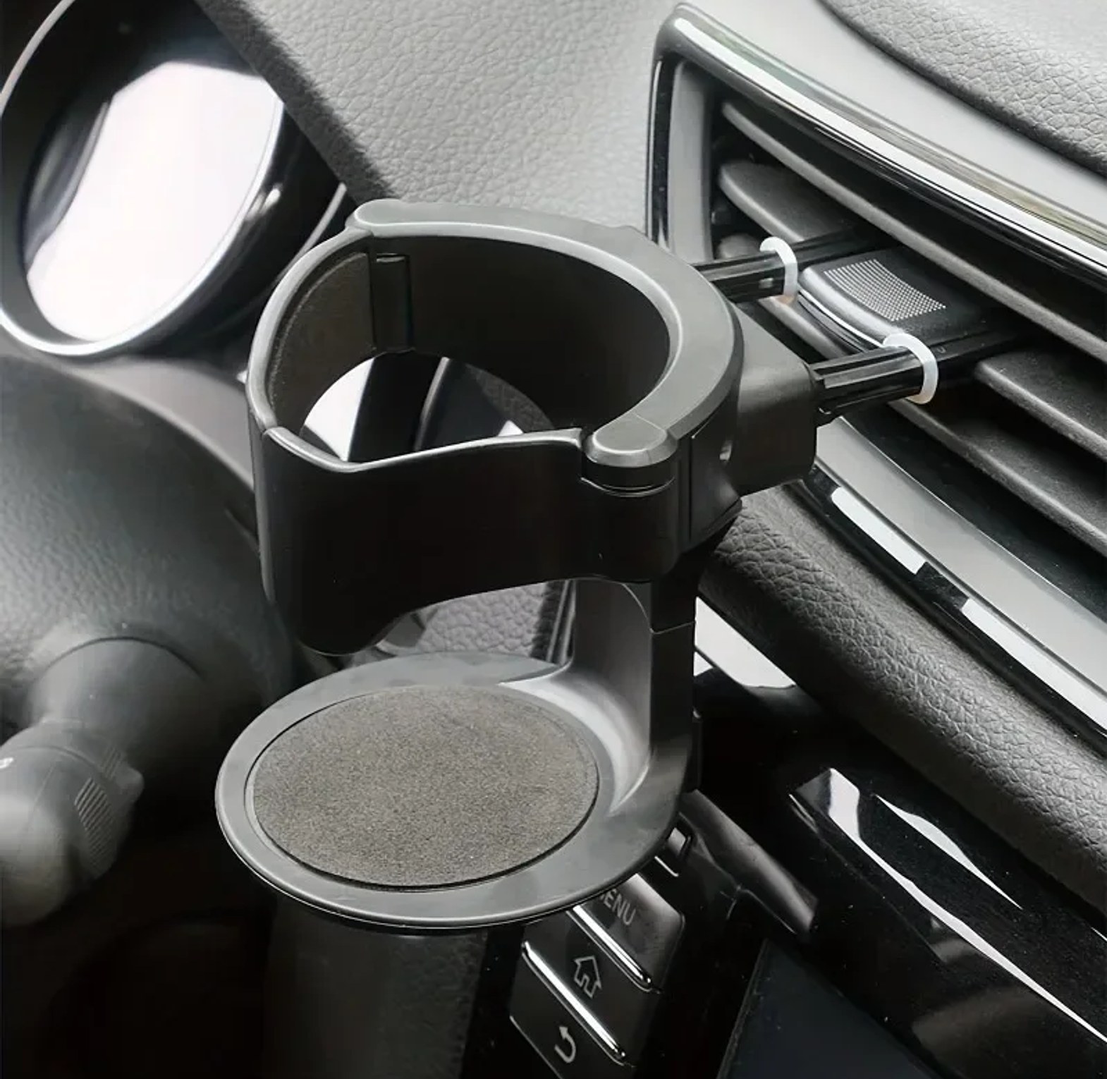 Universal Car Air Vent Cup Holder & Adjustable Drink Bottle Mount for Coffee/Water - Durable Interior Organizer image