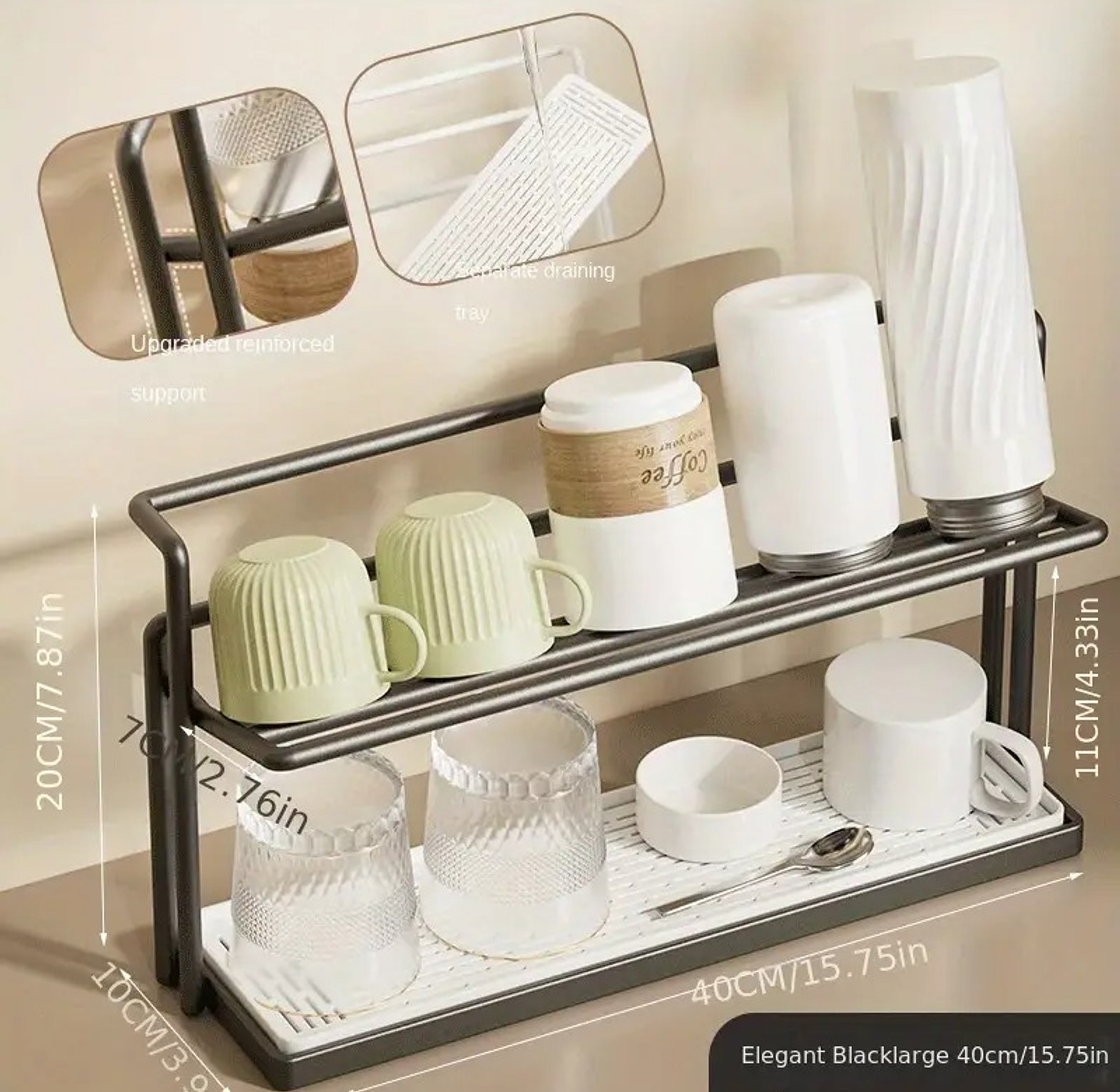 Space-Saving Double-Layer Kitchen Storage Rack image