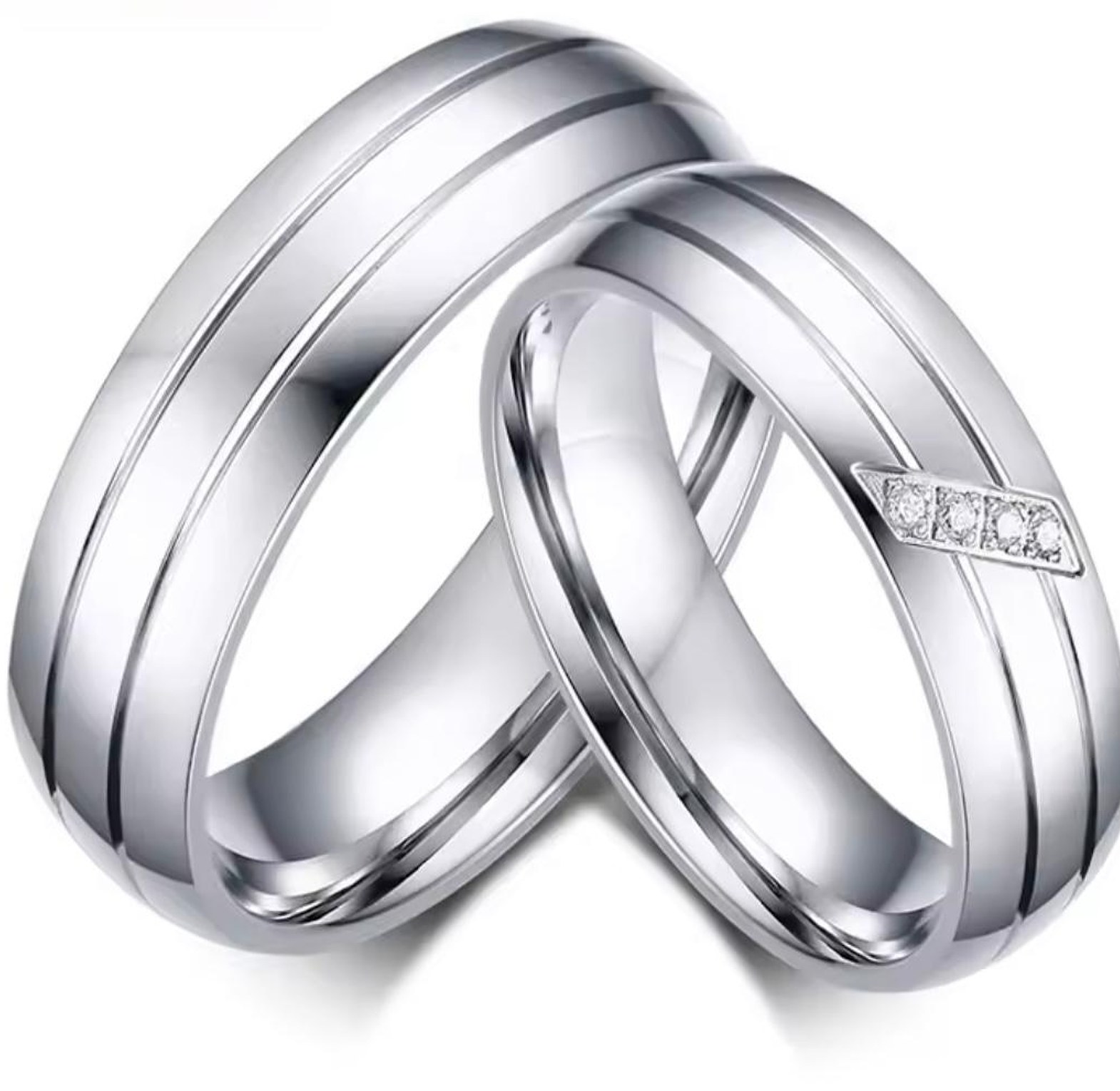 The Signature Groom and Bride Band Set image