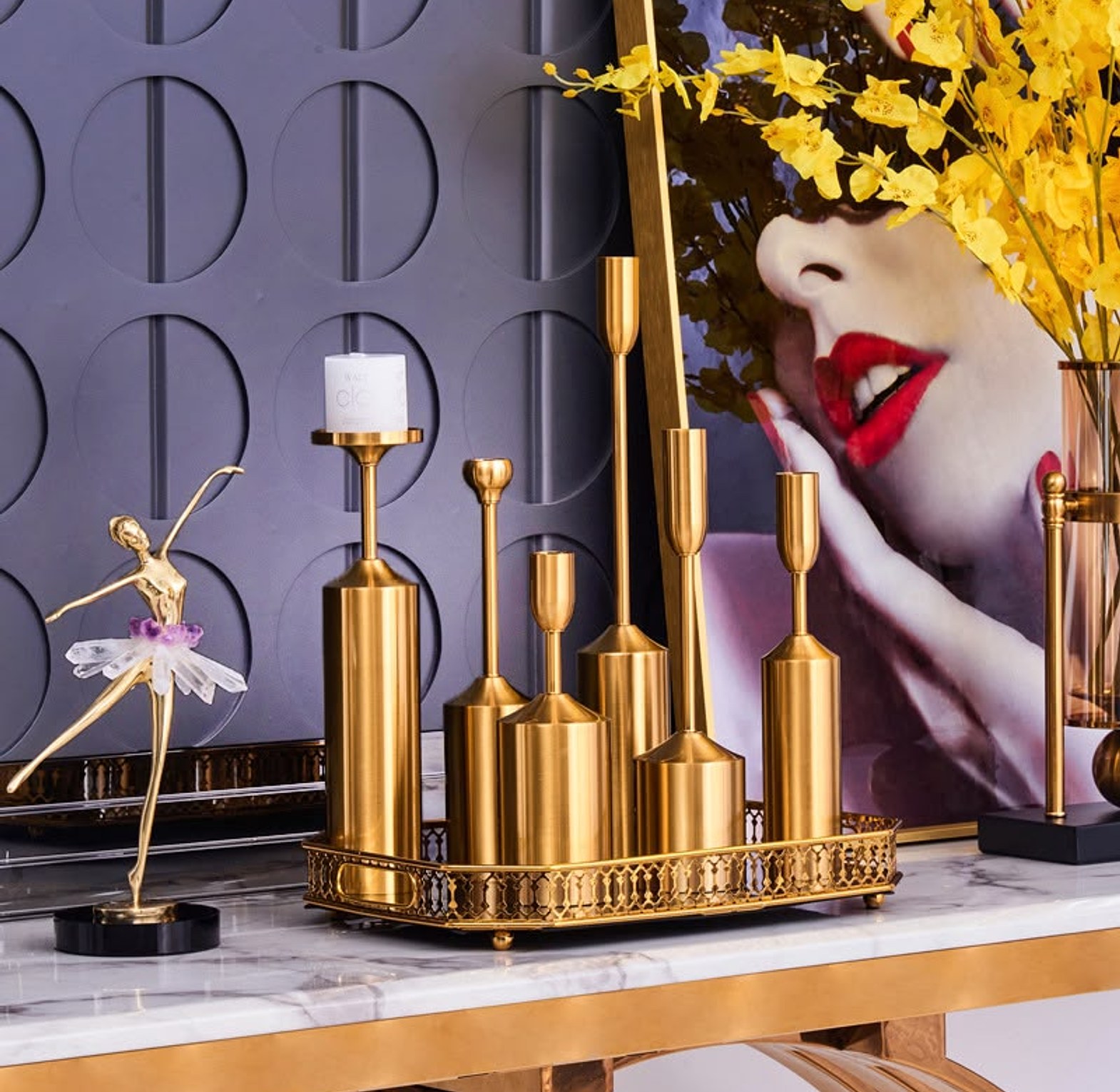 Luxury Gold Candle Holders image