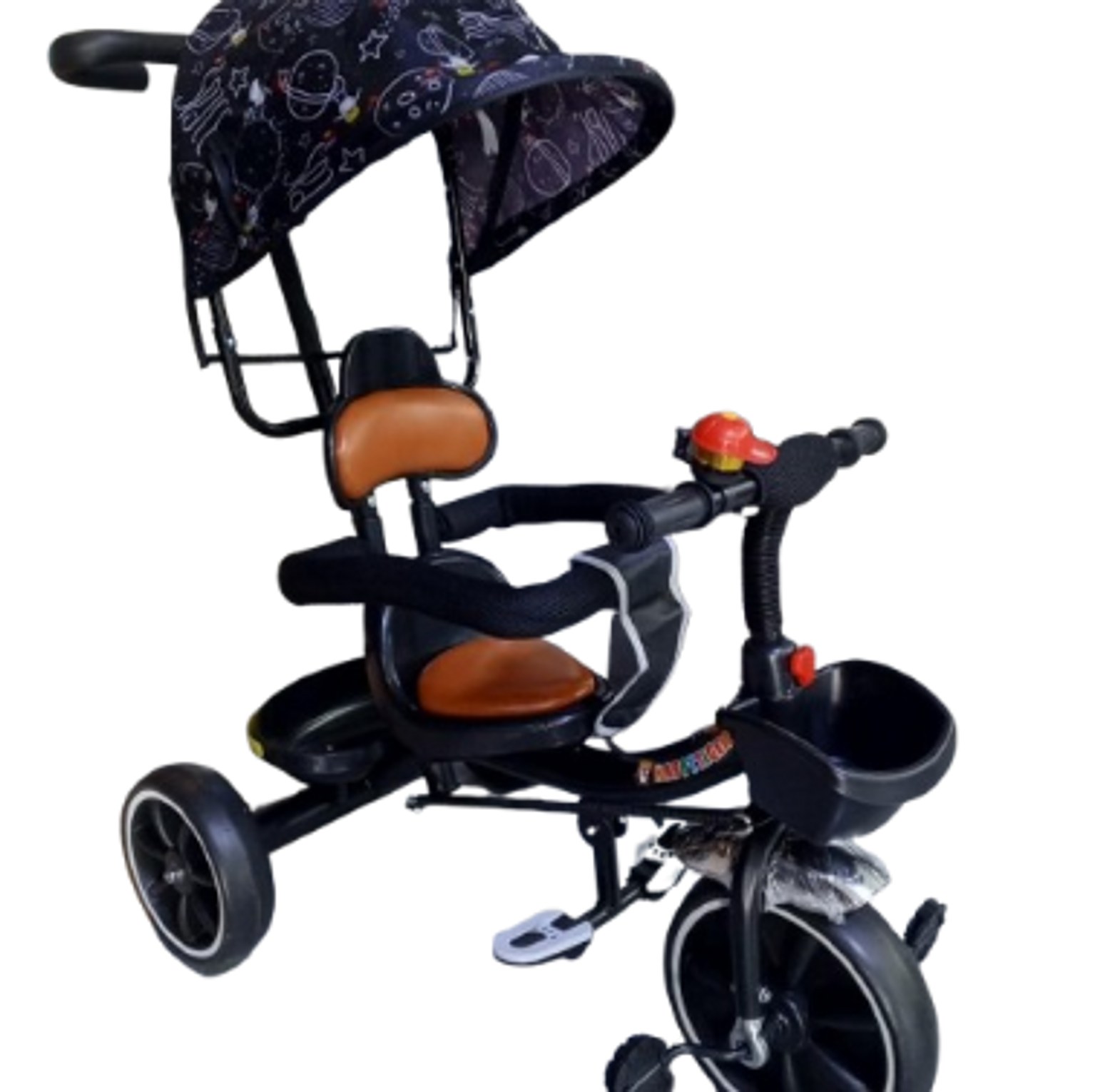 Children's Tricycle with Canopy and Push Handle For Age Between  18 months to 5 years image