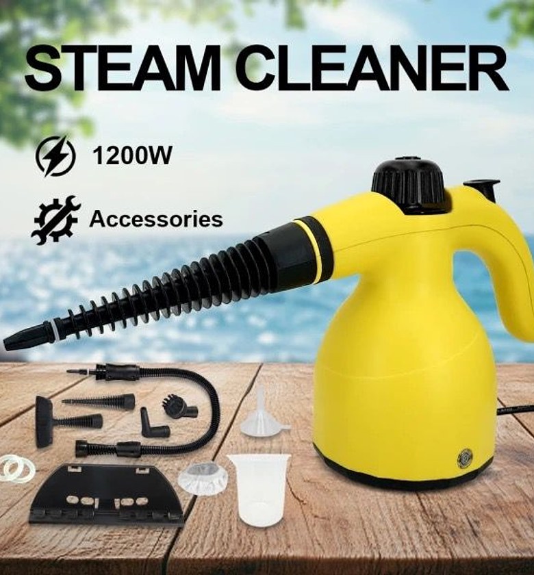 1200W Multifunctional Handheld Steam Cleaner with 9 Accessories for Home, Car, and Upholstery Deep Cleaning - Portable Steamer image