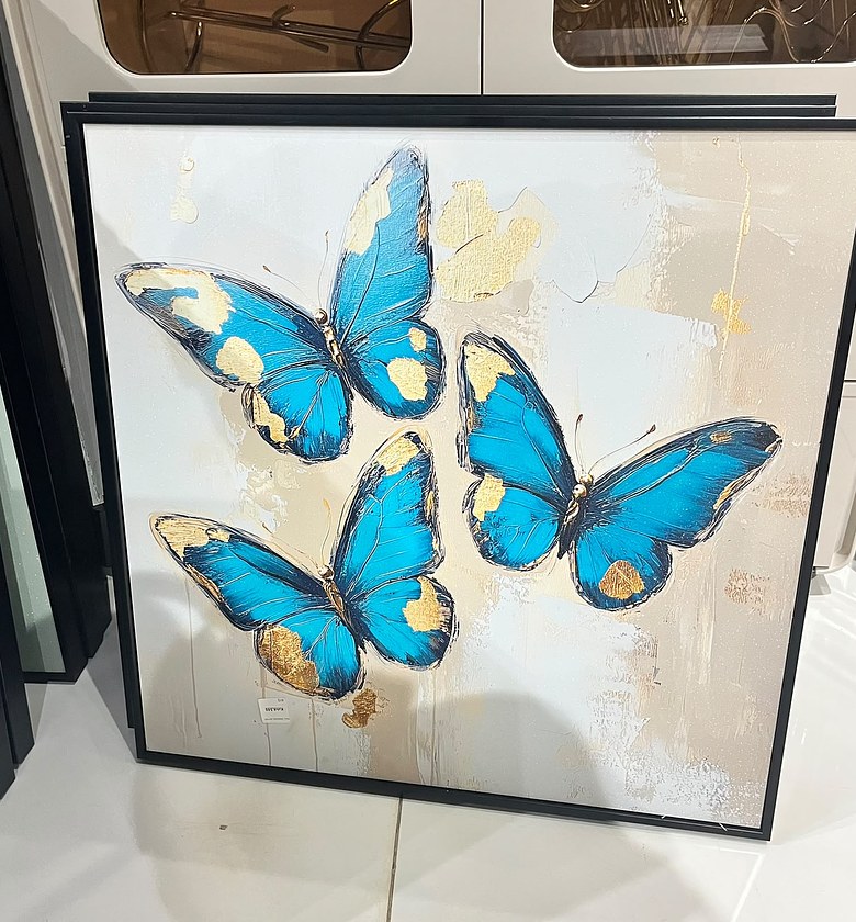 Blue Butterfly Wall Art, 60 × 60 cm image