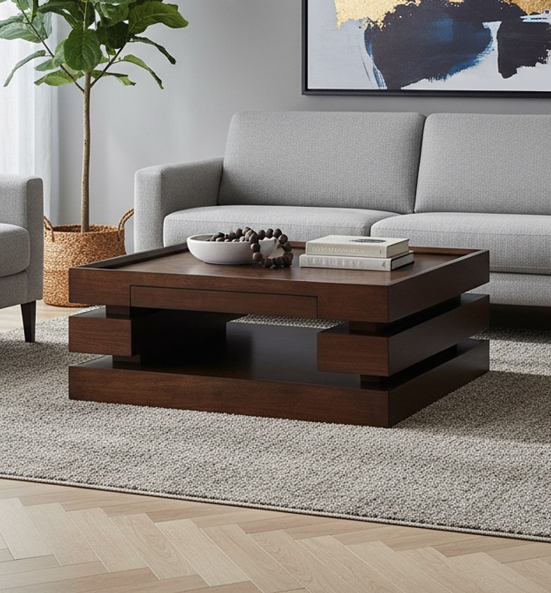Modern SlattedCoffee Table image
