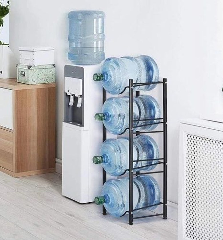 4-Tier Water Bottle Holder Rack - Heavy Duty Carbon Steel, image