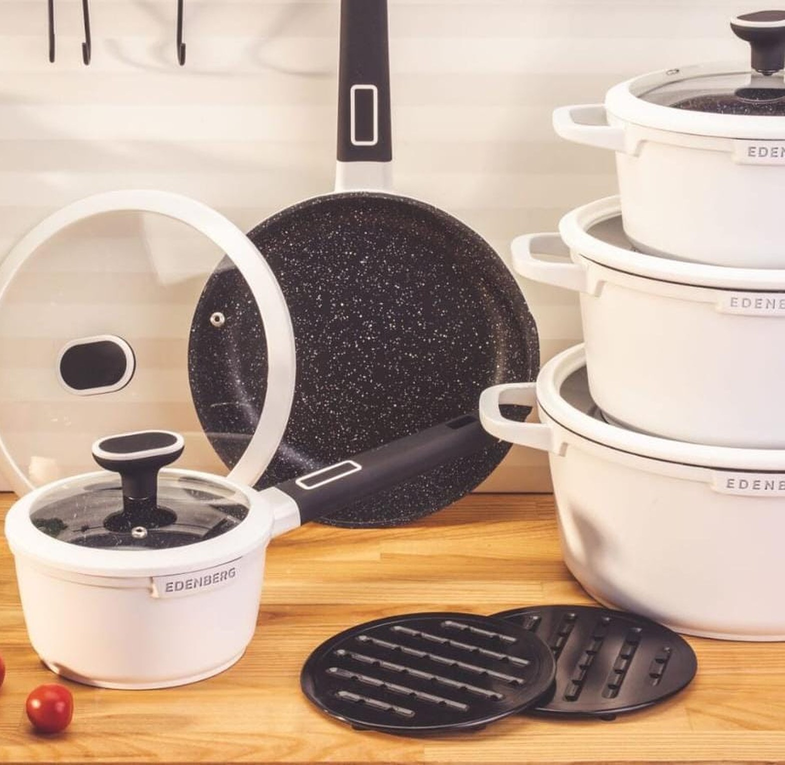 EDENBERG 12 pcs High quality luxury Scratch-Resistant cookware set sufuria with kitchen tools image