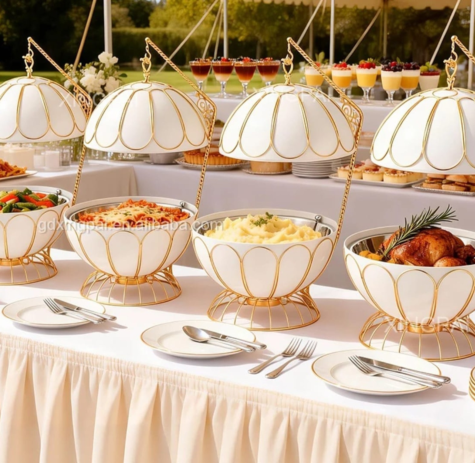 8L Egg-Shaped Hanging Chafing Dish image