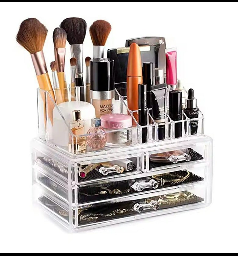 Acrylic Makeup Organizer and Cosmetic Storage Box with 4 Drawers for Jewelry & Beauty Tools image