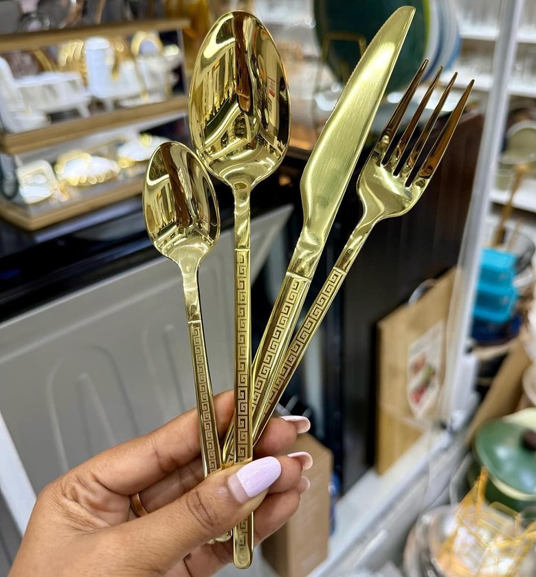 Cutlery Set/Luxury Hammered Stainless Steel Flatware Set image