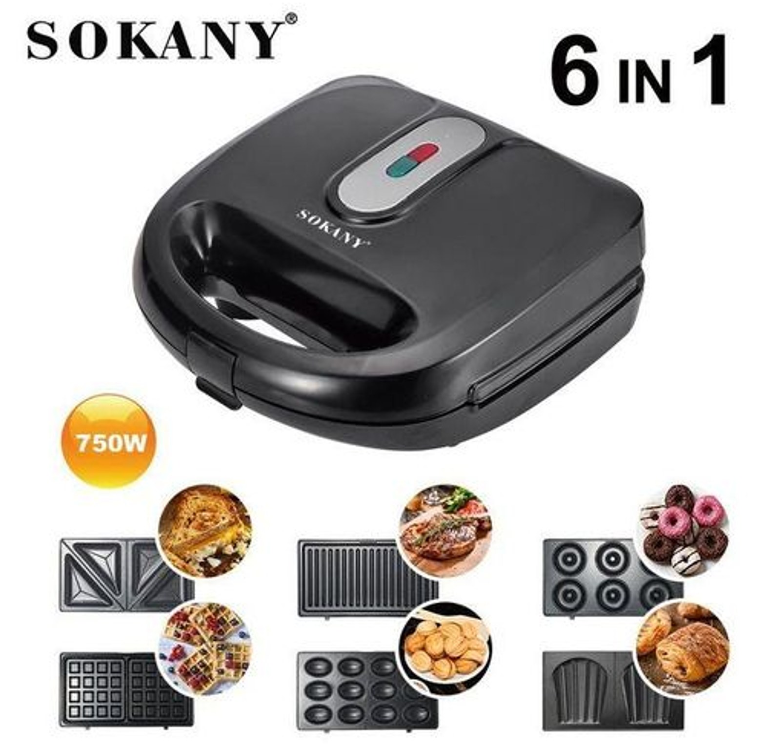 Sokany 6-in-1 Versatile sandwich bread toaster Maker  image