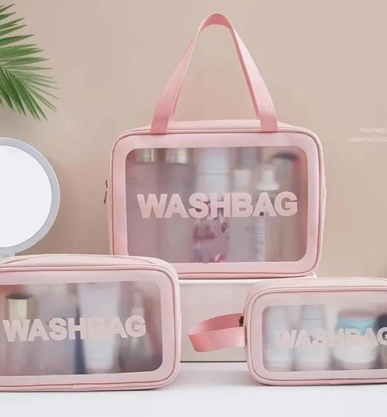 3 pcs cosmetic washbag/waterproof toiletries bag image