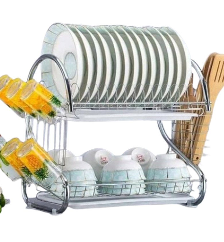 Dish Rack. 2-Tier Stainless Steel Dish Rack.  image