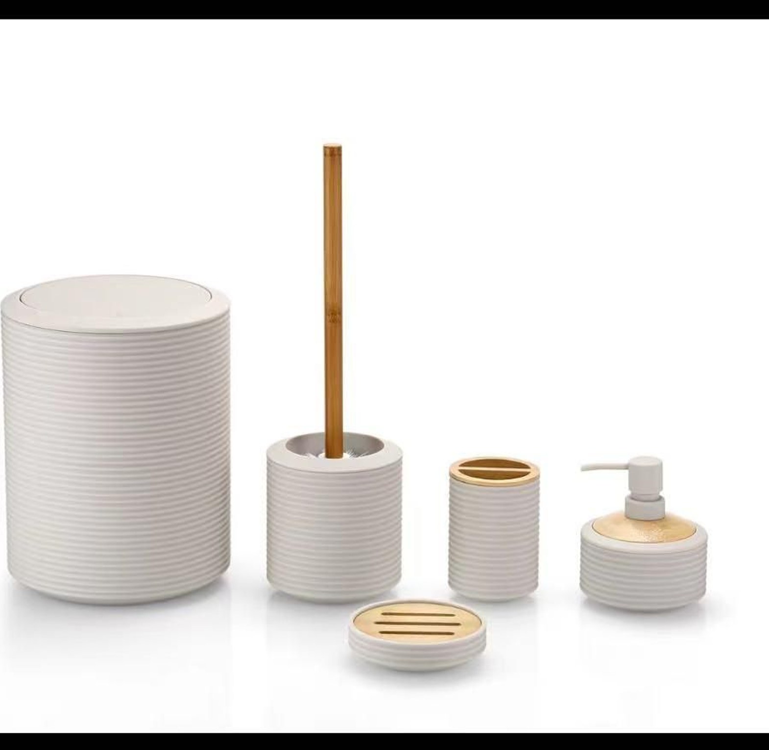 Ruffled 6-Piece Bathroom Accessories Set image