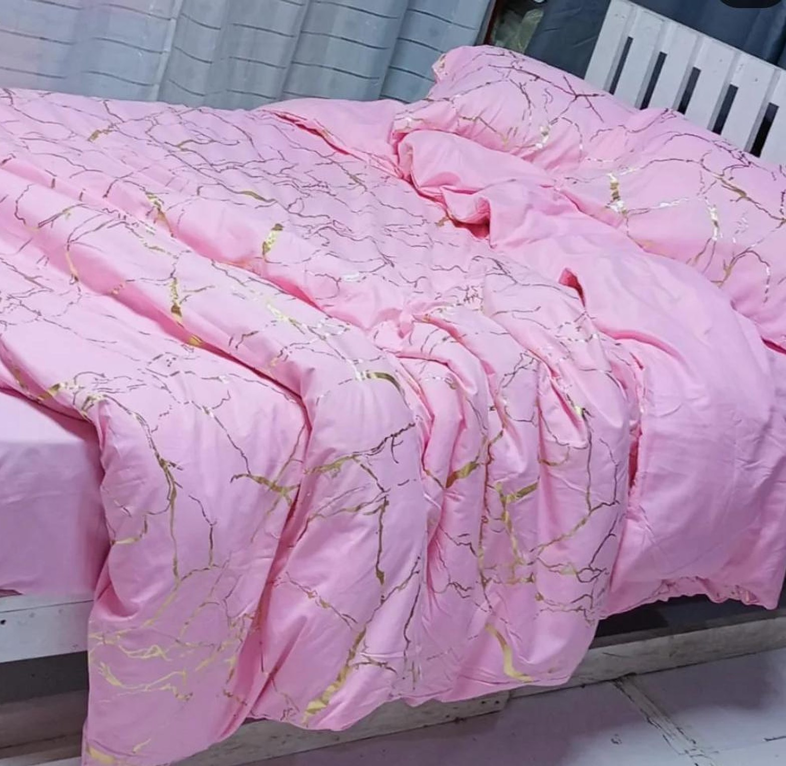 Luxury Gold Marble foil style Duvet cover Set image