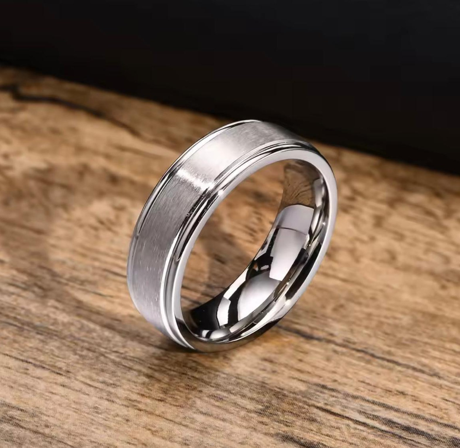 Men's 6mm Matte Stainless Steel Ring image