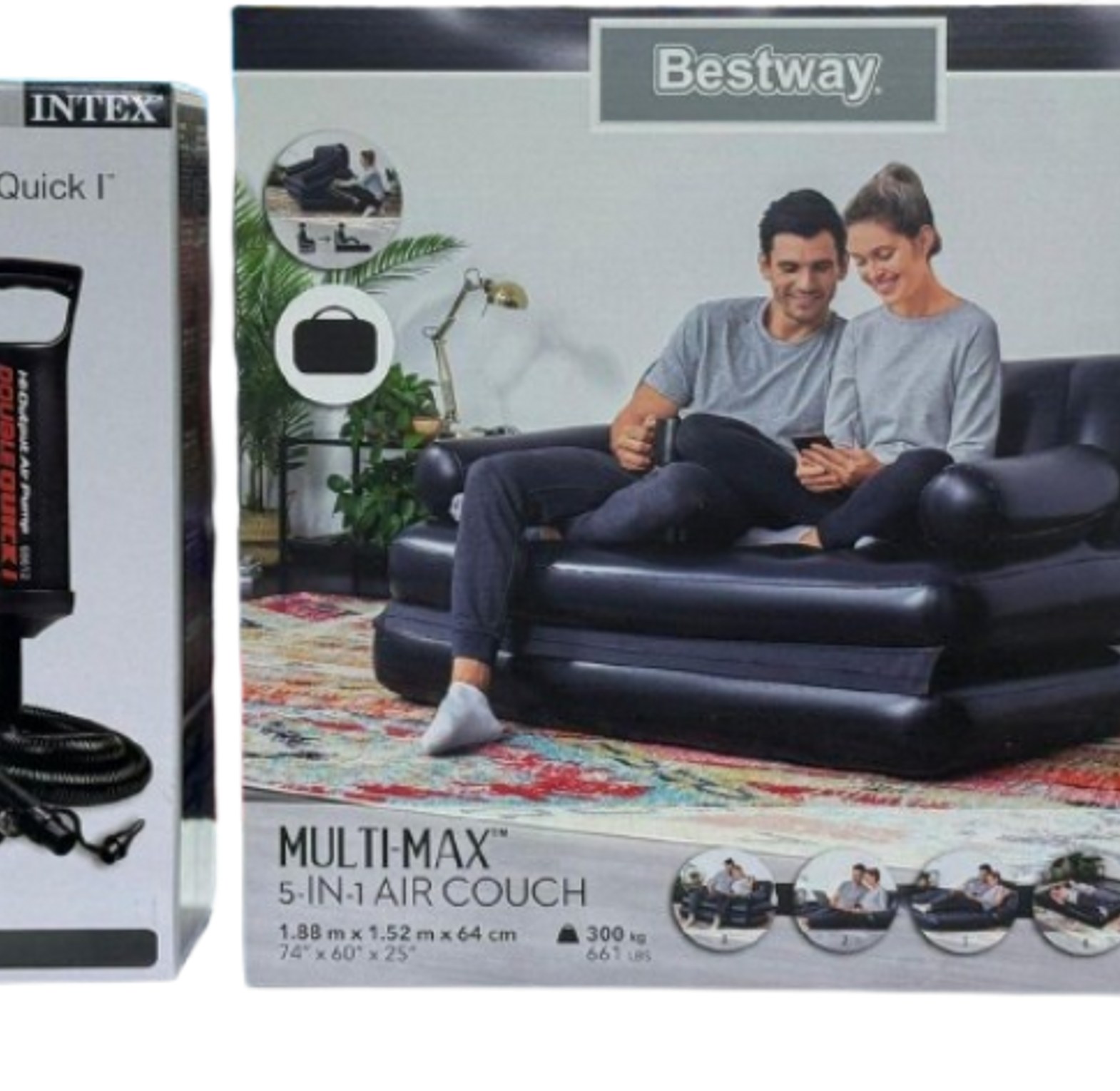5in1 Inflatable Multifunction sofa-bed with manual pump image