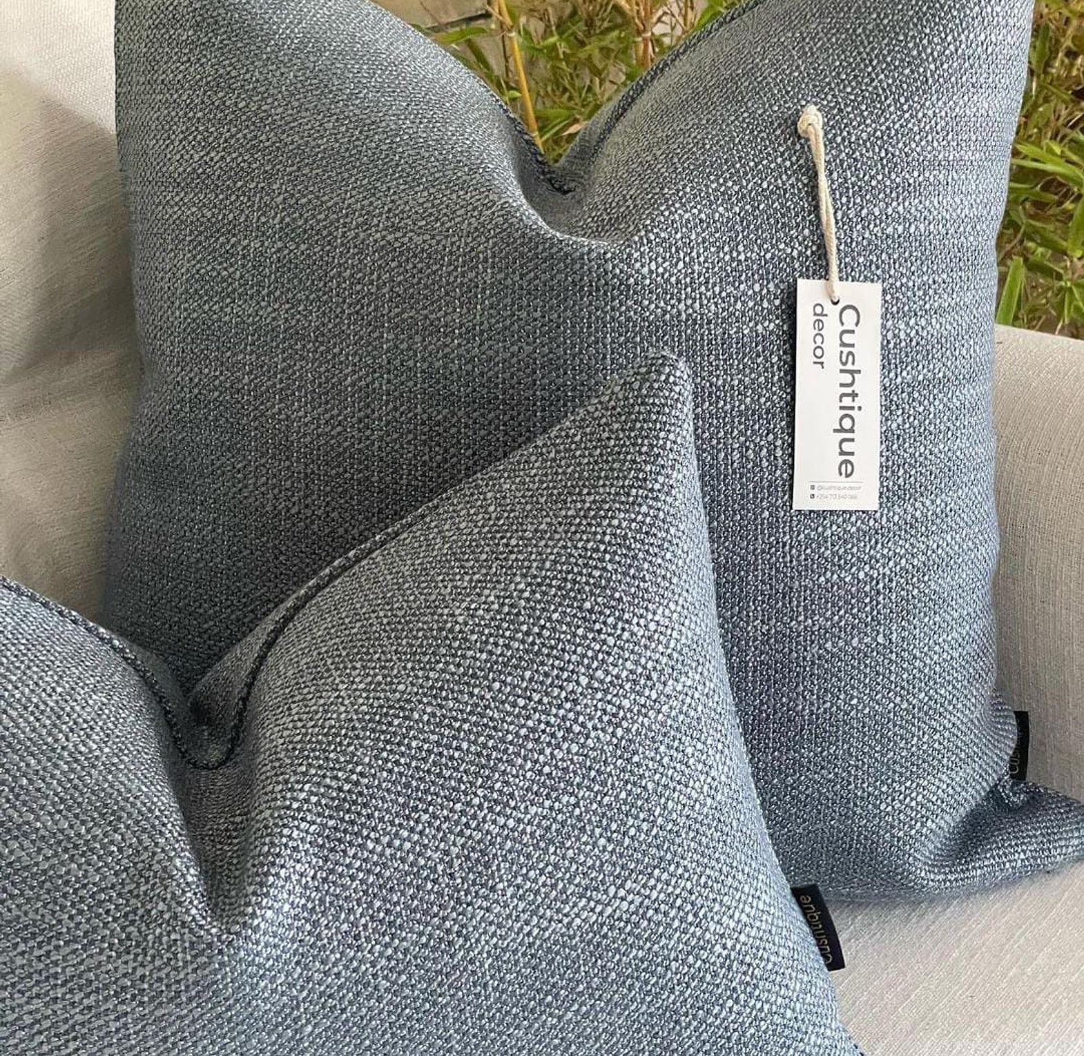 DRENCHED BLUE CUSHION image