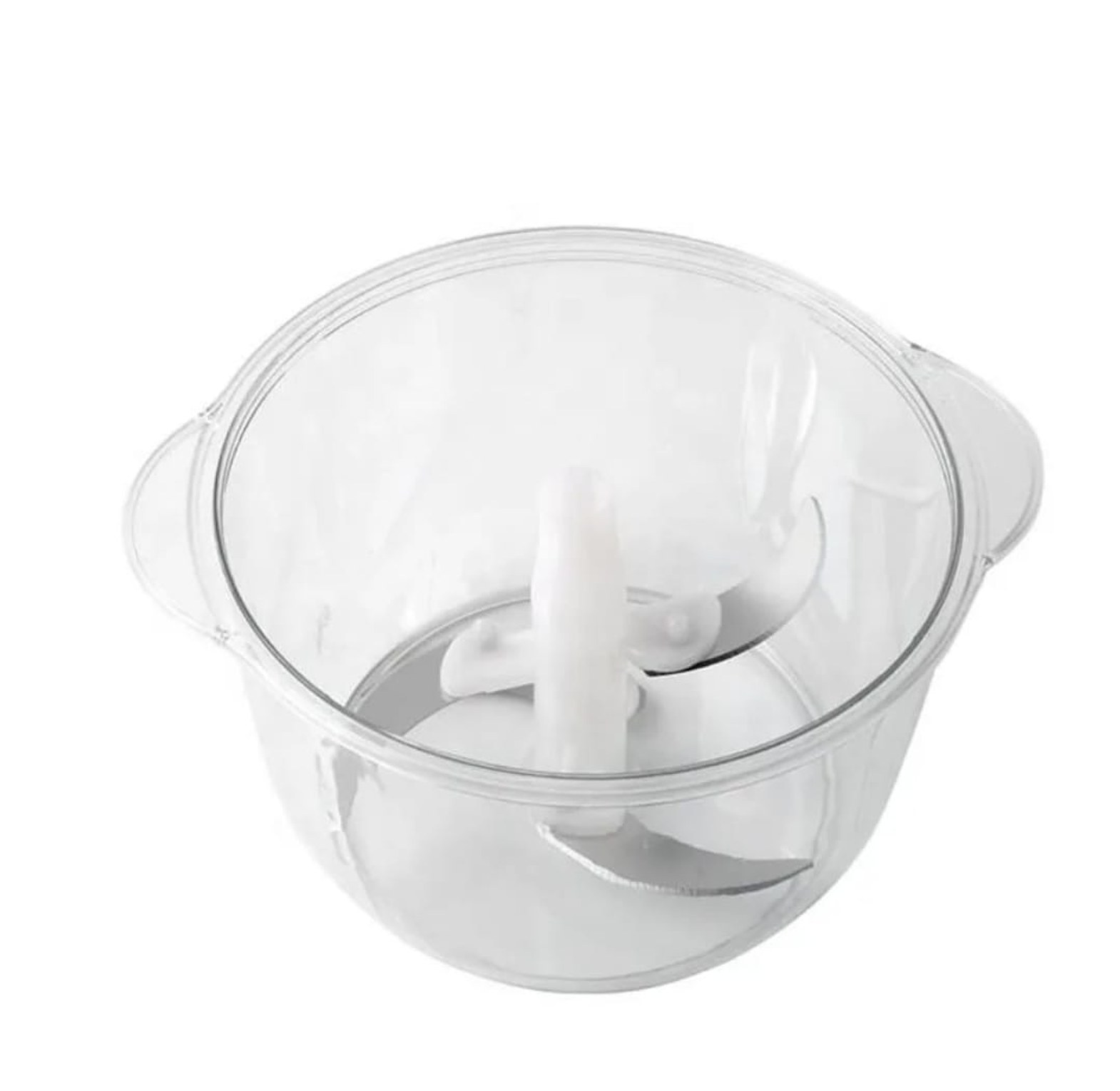 2L Multi-function Hand-Pushing Vegetable Chopper & Manual Food Processor for Onions, Meat and Salads - 3 Blade Stainless Steel Mincer image