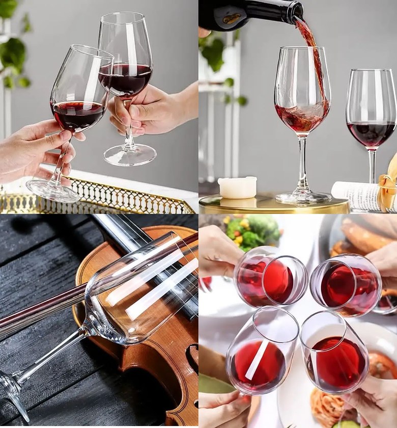 Wine Glasses. High Quality Drinkware 6Pcs Wine Glasses image