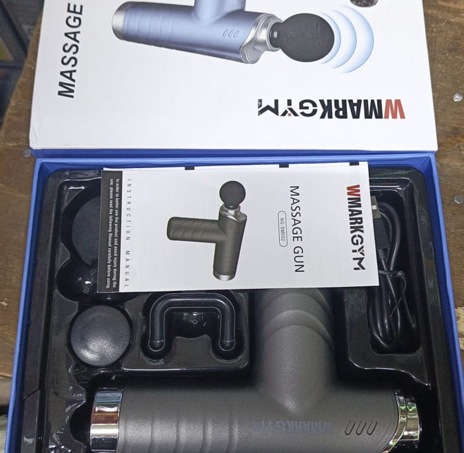 4 in 1  Deep Tissue Massage Gun designed for muscle relaxation and pain relief.  image