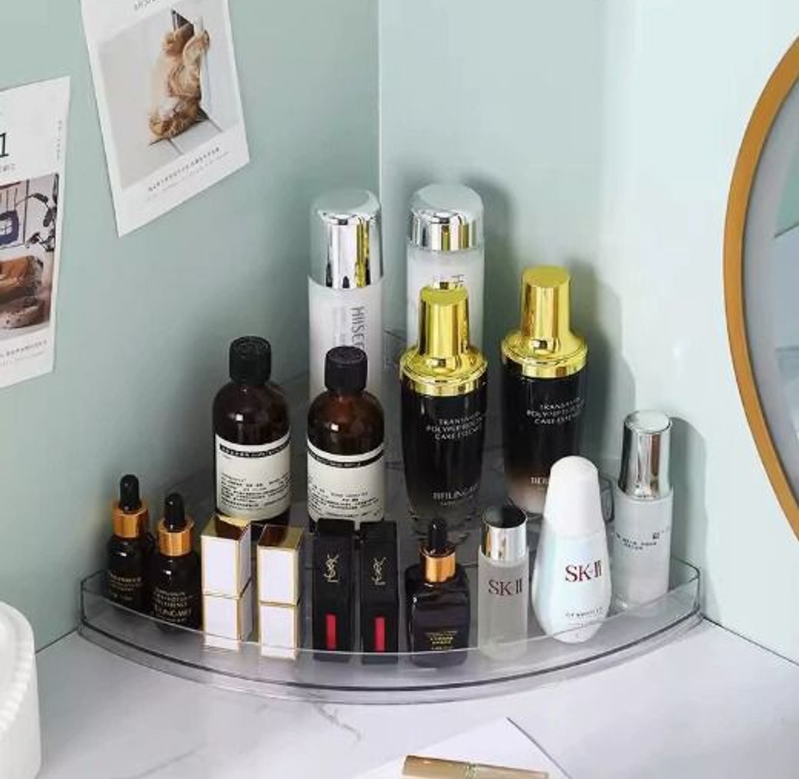 Desktop Perfume Shelf Desktop Corner Makeup Organizer image
