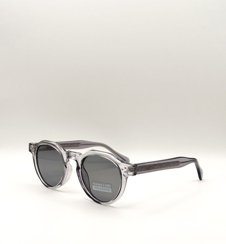 Crystal Slate Round Sunglasses image