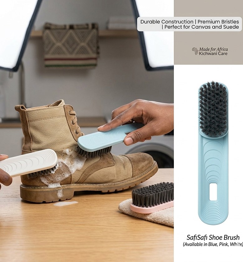 Soft Bristle Shoe and Clothes Cleaning Brush for Sneakers and Delicate Fabrics - Ergonomic Long Handle Laundry Tool image