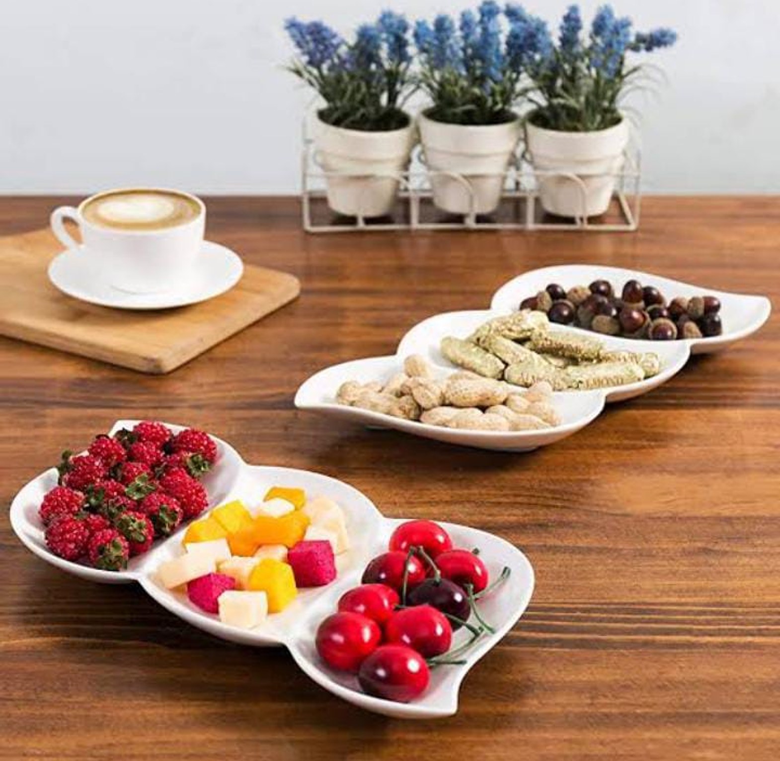 Ceramic Partitioned Snack plate image