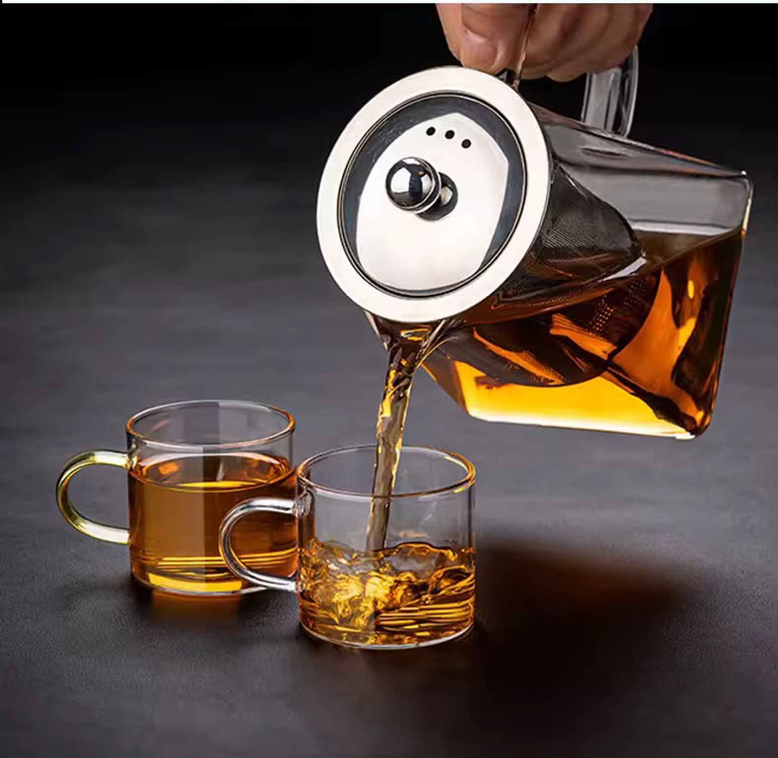 950ml Glass Teapot with Stainless Steel Infuser – Premium Heat-Resistant Design image