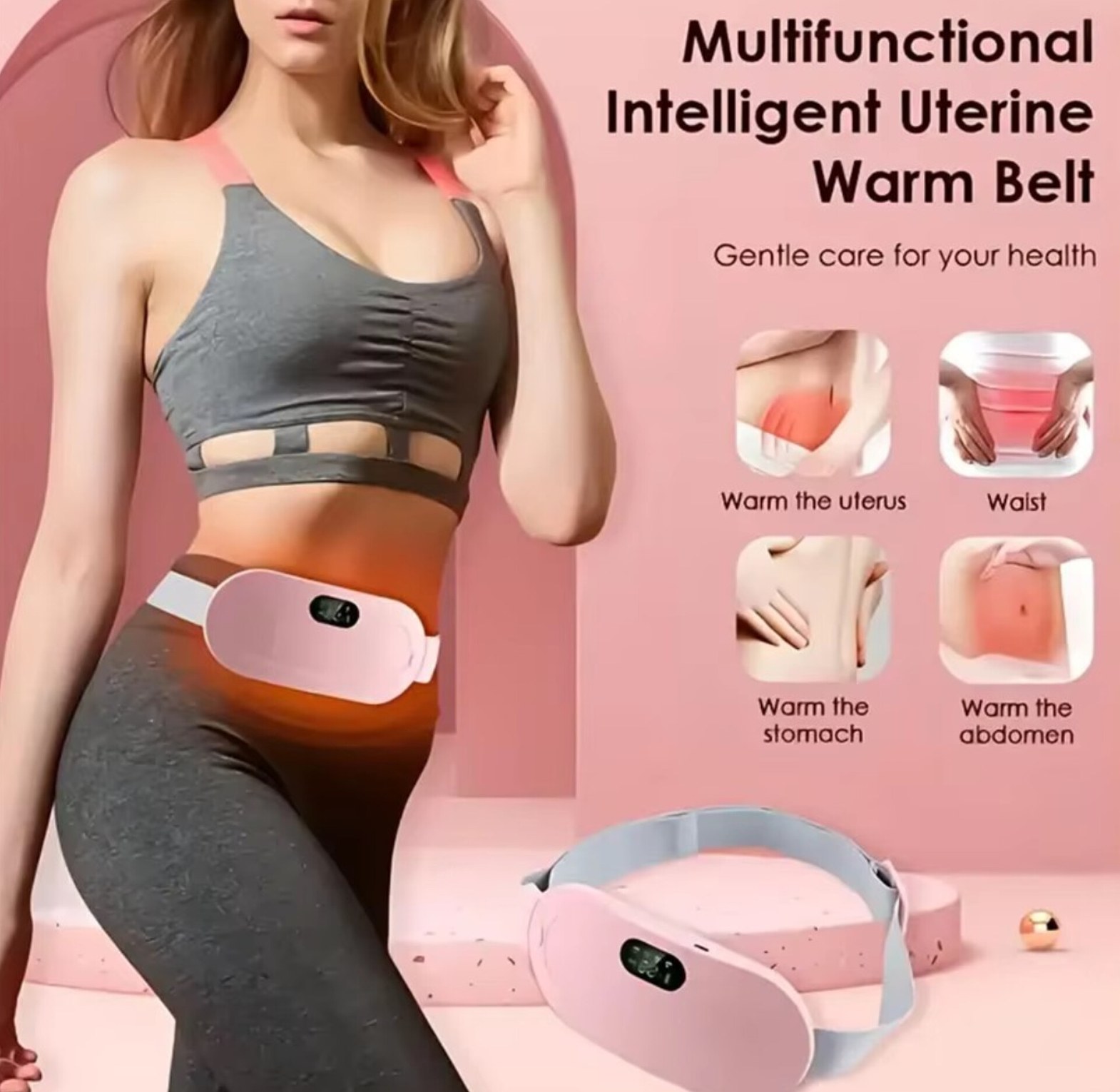 Portable Smart Menstrual Heating Belt – Adjustable Electric Warm Palace Waist Support for Cramp Relief image
