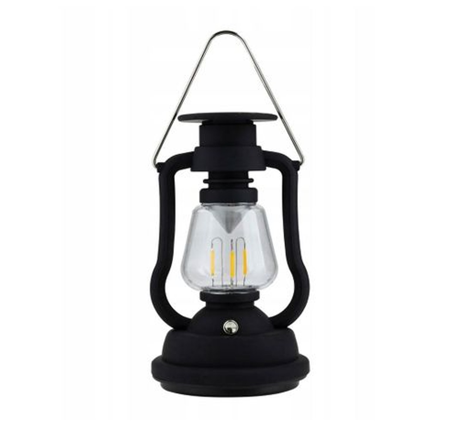 Retro lantern super bright rechargeable LED solar camp light with a Hand Crank image