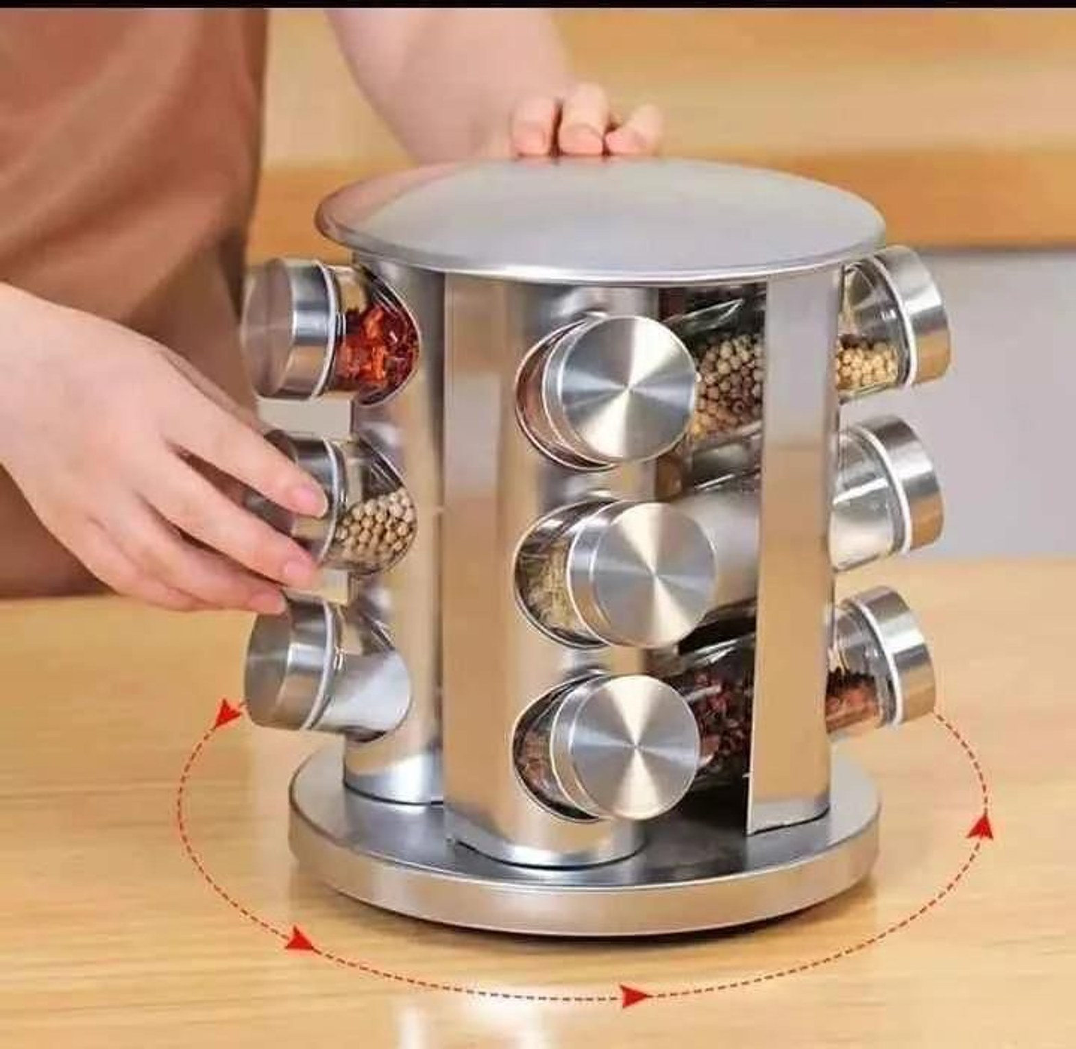 Spice Rack 12 Jars Revolving Countertop, Spice Organizer Tower, Spice Carousel Stand Holder  image