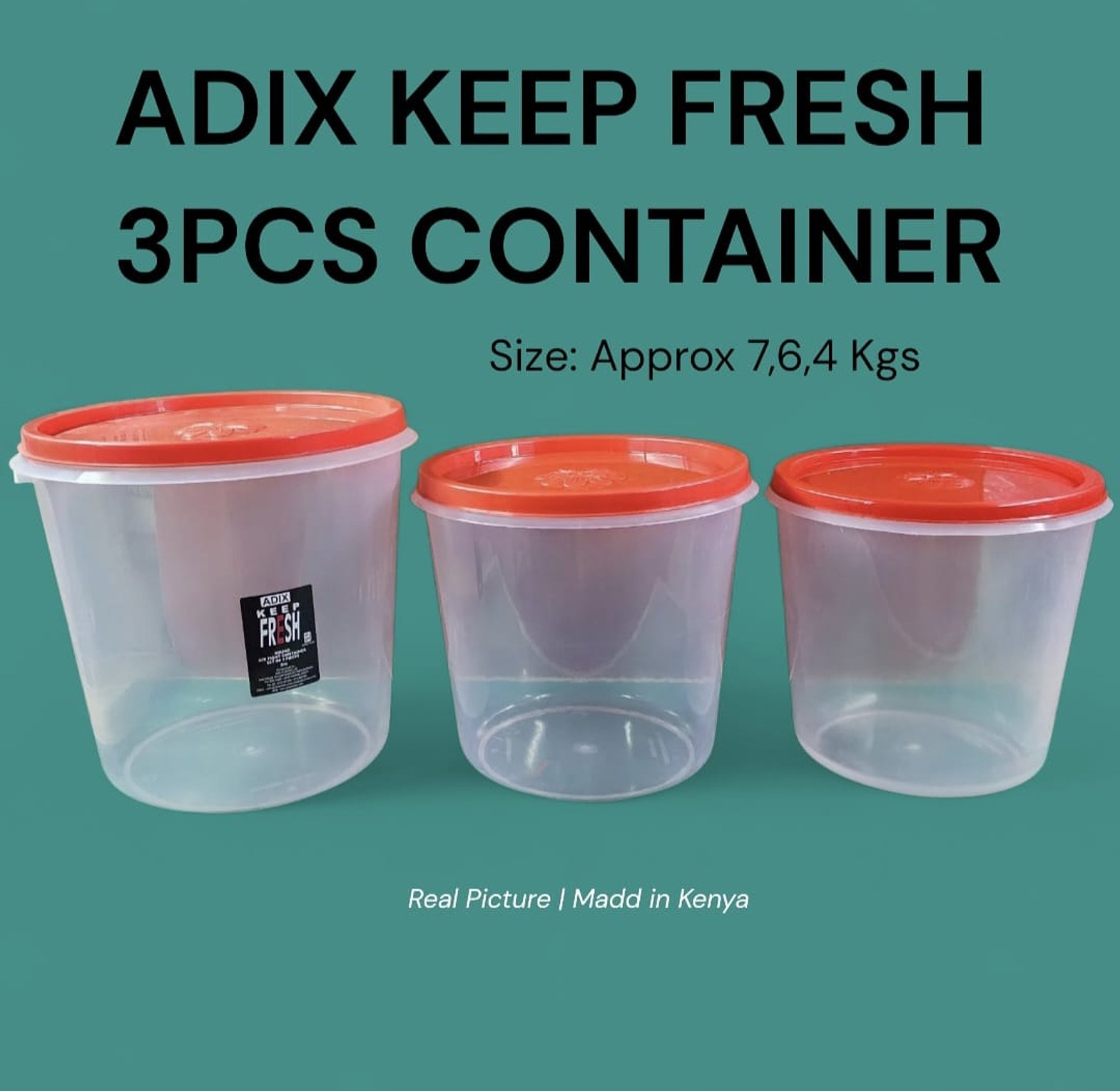 Adix Keep Fresh 3pcs Food Storage Containers Set, Cereal Jars image