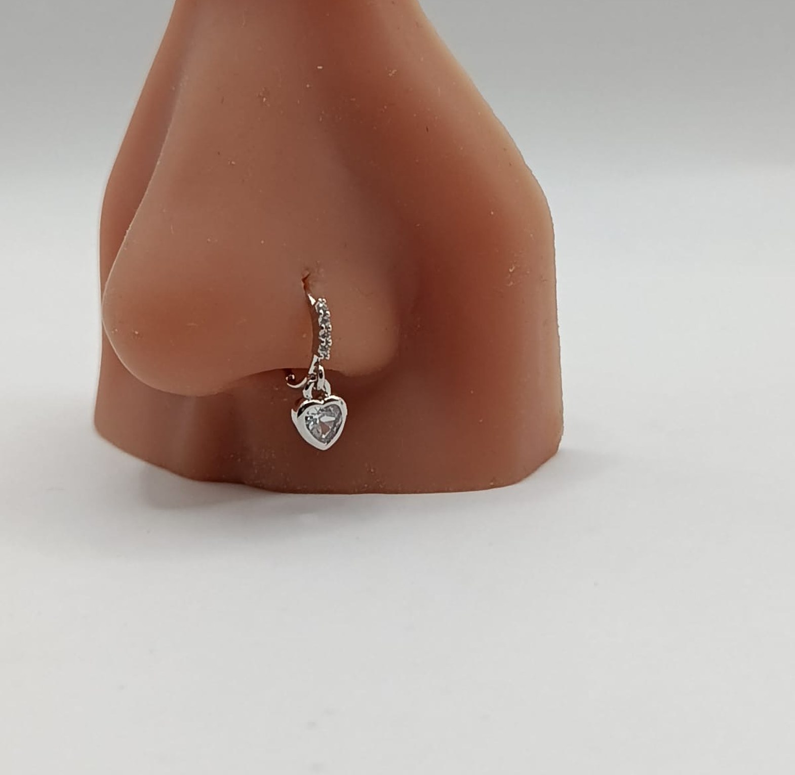 Crescent Moon dangling Nos ring/ Helix hoop image